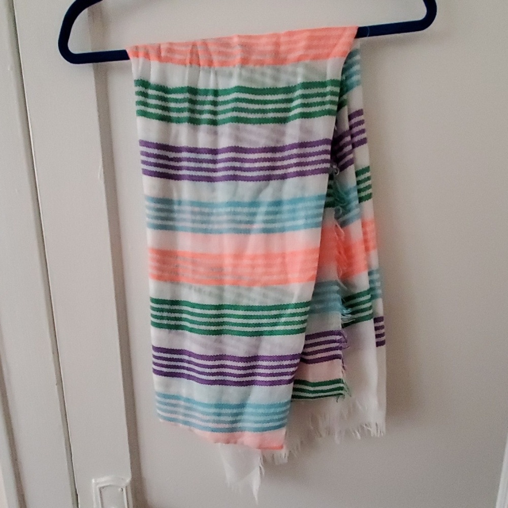 Steve Madden striped sheer scarf wrap neon
